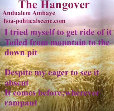 hoa-politicalscene.com - HOAs Poetry Scripture: Snippet of poetry from "The Hangover" by Ethiopian poet Andualem Ambaye designed on wheat field.
