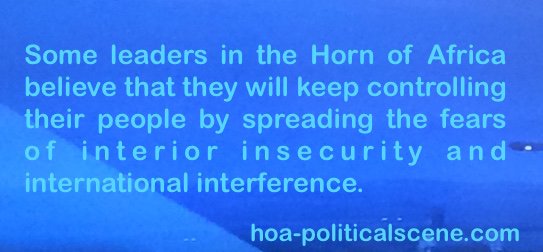 hoa-politicalscene.com/humanitarian-network.html - Humanitarian Network: Khalid Mohammed Osman's English political quote: Some leaders in the Horn of Africa control their people by fears.