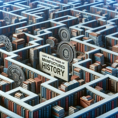 The Illusions of Institutional Narratives: A Maze of Books & Documents Represents the complexity and manipulation of historical narratives. Readers, Students & Even Teachers “Lost in the pages of manufactured history.”