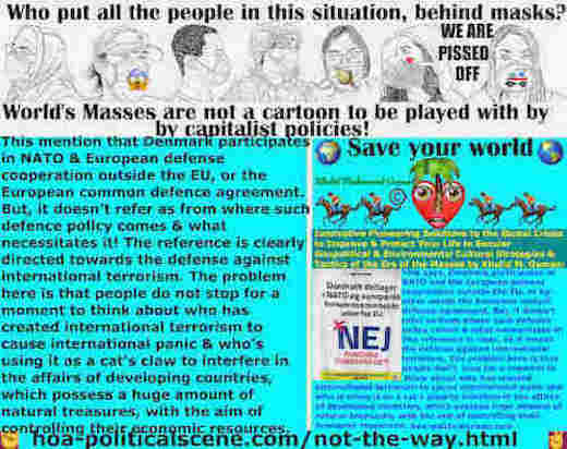 hoa-politicalscene.com/not-the-way.html: Not the Way: to say Denmark participates in NATO and European common defence, as long as capitalism has created international terrorism.