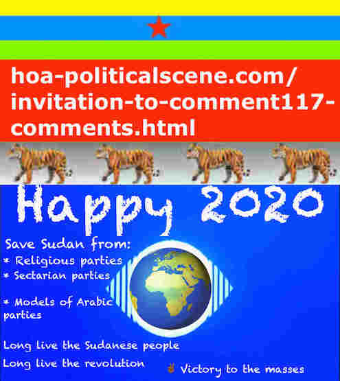 hoa-politicalscene.com/sudanese-nile-tweets.html: Sudanese Nile Tweets: on New Year 2020 by Sudanese columnist journalist and political analyst Khalid Mohammed Osman in English 807.