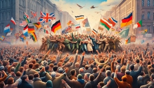 Why Do Nations Fragment When Unity is Their Greatest Strength?: The fall of Berlin Wall (1989), a moment of German celebration. Germany is the only state that benefited from the end of the Cold War.